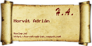 Horvát Adrián névjegykártya